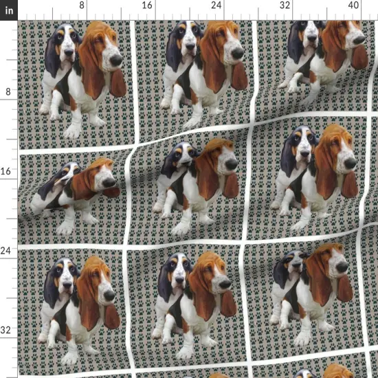 Various Fabrics by the Yard or Fat Quarter Basset Hound Dog Breed Animals Pets Puppy Dogs Custom Printed Fabric by Spoonflower {1}