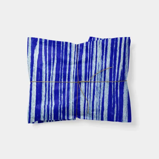 Blue Streaked Abstract Wood Gift Wrap {1}