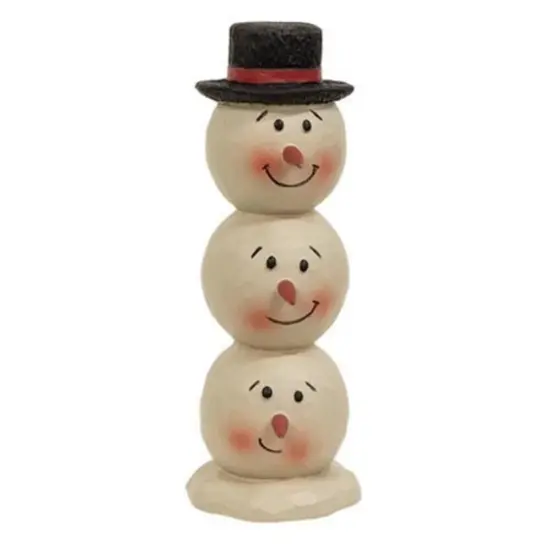 Resin Triple Stacked Snowman Heads {1}
