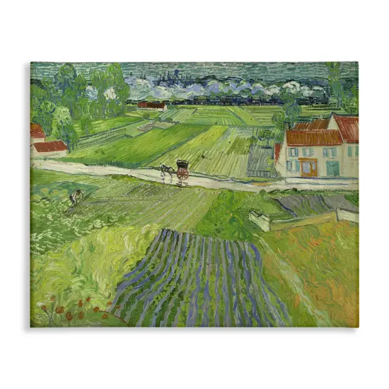 Stupell Industries Van Gogh Carriage & Train Landscape Canvas Wall Art Design by one1000paintings {1}