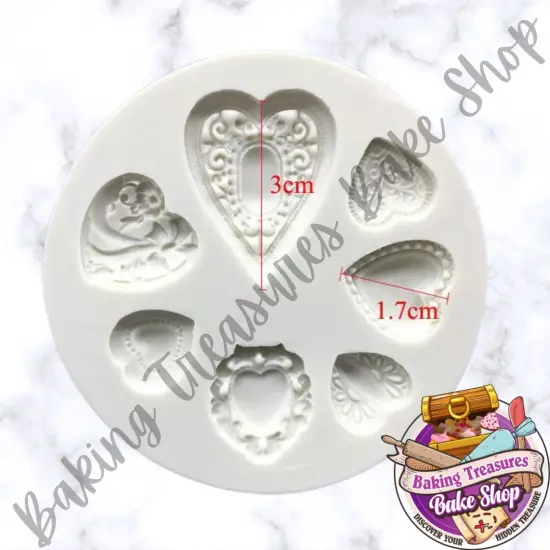 Valentine's Heart 7 Cavity Silicone Mold {4}
