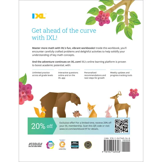 IXL Fractions 3rd Grade Math Workbook, Mathematics Book for Kids Ages 8-9 Covering Addition, Subtraction, Multiplication, Division, and Comparing With Part and Mixed Numbers {2}