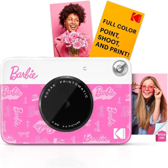 Kodak x Barbie Printomatic Instant Print Camera Signature Style, Case + Paper (20 Sheets) - Bundle {2}