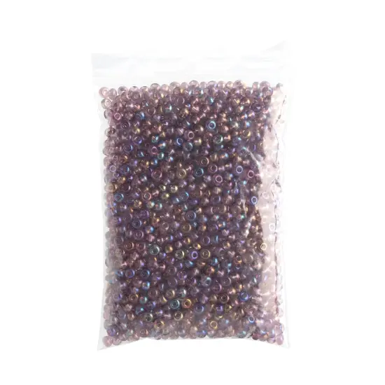 John Bead 6/0 Transparent Czech Glass Seed Beads, 100g Amethyst AB {4}