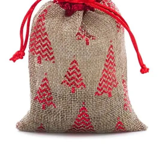 Gilded Tree Faux Jute Bag 4" x 6" Compact and Elegant {3}