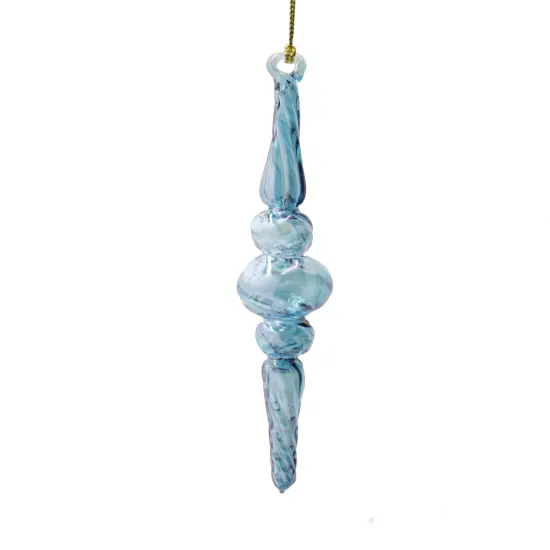 Outer Swirl Icicle Glass Ornaments - Blue {1}