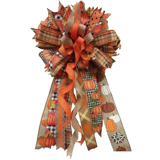 2.5" Pumpkin Patch Ribbon: Check (10 Yards) {2}