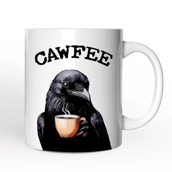 Cawfee Crow Mug, Funny Bird Lover Gift {1}