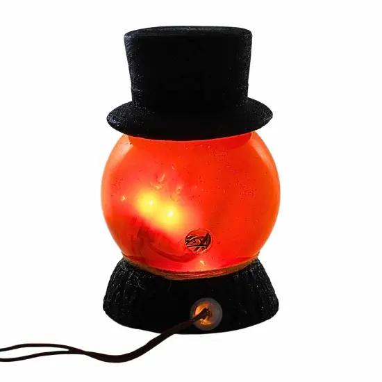 Stony Creek 7.5 Inch Halloween Pre-Lit Ball W/Base Halloween Lighted Glass Accent , Halloween Decor Jack-O-Lantern MOON {2}