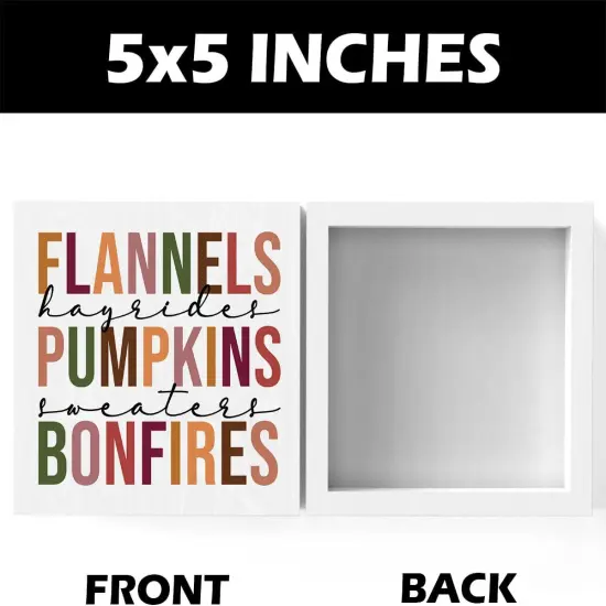 Thanksgiving Fall Flannels Tabletop Decor 5 x 5 inches {2}