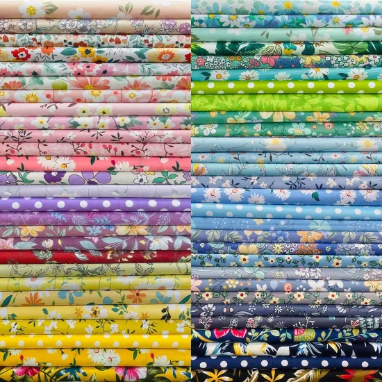 10" x 10" 50 PCS 100% Cotton Fabric Bundles for Quilting Sewing {1}