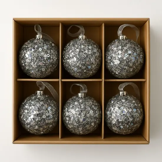 Moonlit Silver Glow Ornaments- Set of 6 {2}