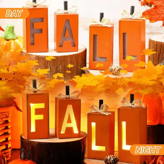 4 Pcs Lighted Fall Signs Table Decor {2}
