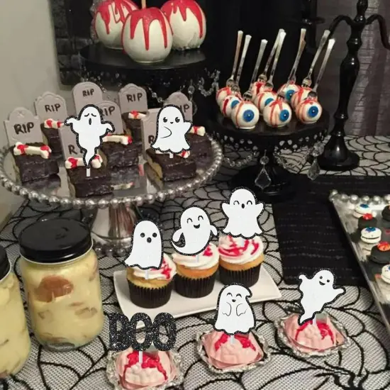Halloween Ghost Cupcake Toppers {5}