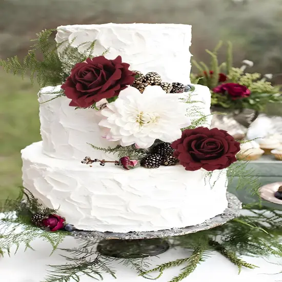 15 Heads 5 Pcs Velvet Realistic Roses for Home Decor {4}