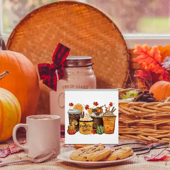 Fall Coffee Lovers Rustic Wooden Box Sign Table Decor {2}