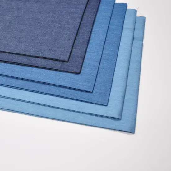 Indigo Light Denim 4.8OZ Fat Quarter 6pcs 18"X22" 100% Cotton Solid Fabric {2}