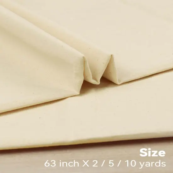 Natural Cotton Muslin Fabric - 63 inch x 5 Yards {3}