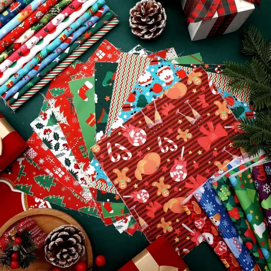 100 Pcs Christmas Fabric Bundles - 8 x 8 Inches {3}