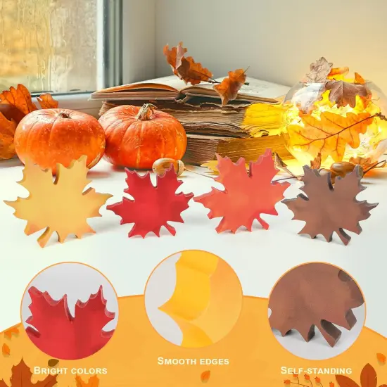 Wooden Fall Leaves Table Decorations {2}