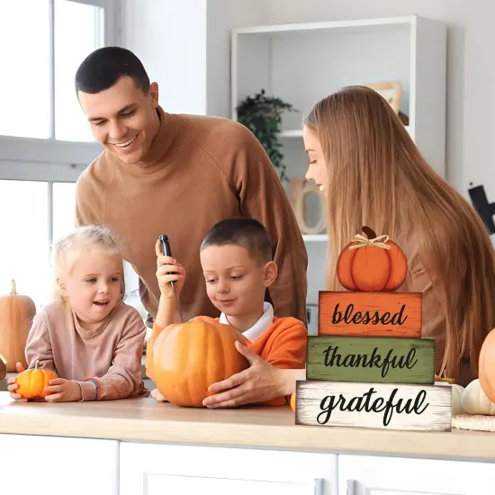 4 Pcs Fall Wooden Table Sign {4}