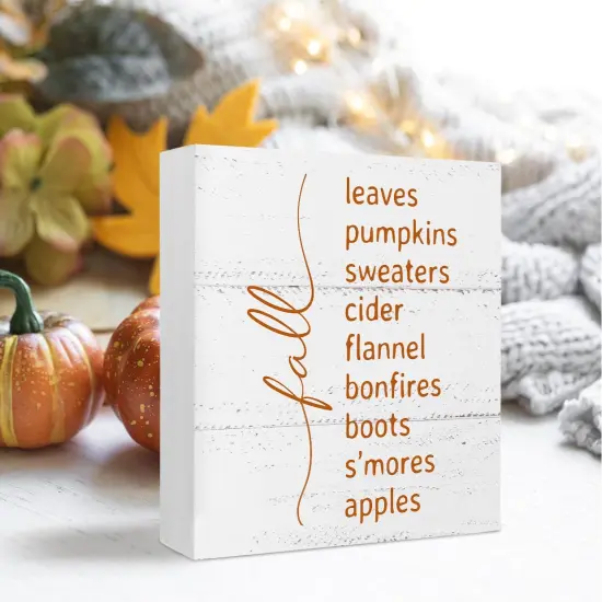 Fall Wooden Box Sign Tabletop Decor {2}