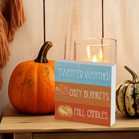 Farmhouse Retro Fall Tabletop Decorations 5 x 5 Inches {5}