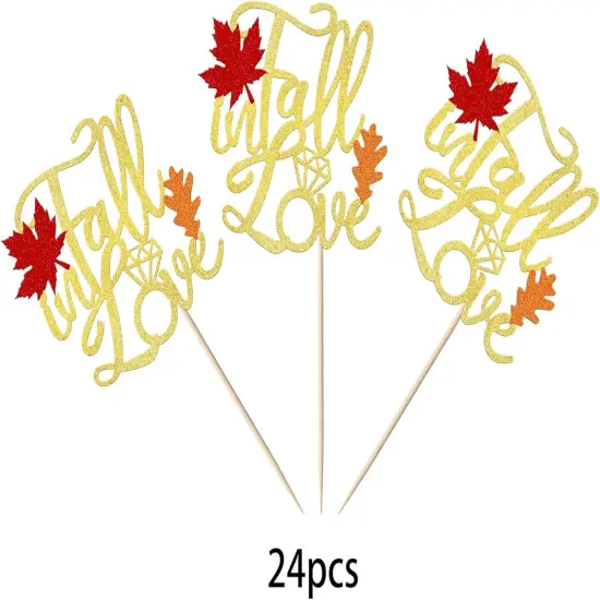 Cupcake Toppers Glitter Maple Leaves Fall Maple Leaves {2}