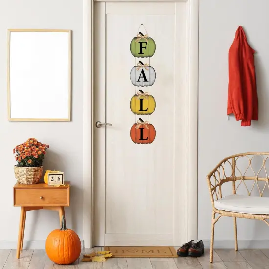 Fall Pumpkin Door Sign Rustic Wall Decor {2}