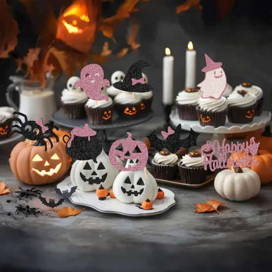 60Pcs Halloween Cupcake Toppers {3}