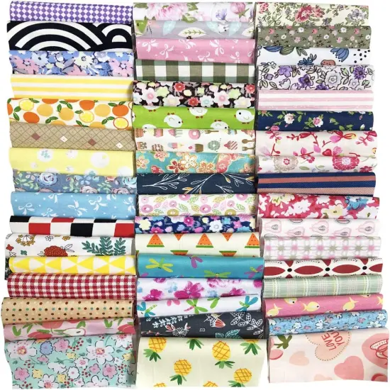 200 PCS Precut Cotton Fabric Bundles (10.2cm x 10.2cm) {1}