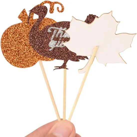 36 Pcs Thanksgiving Cupcake Toppers {3}