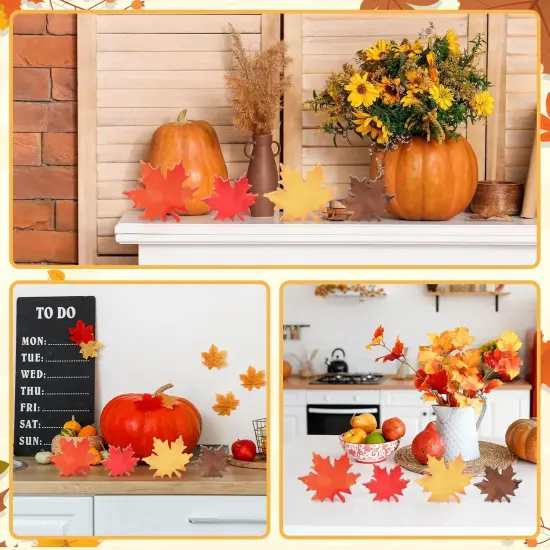 Wooden Fall Leaves Table Decorations {4}