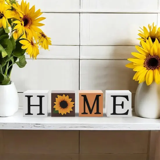 Sunflower Wooden Sign Fall Signs Table Decor {5}