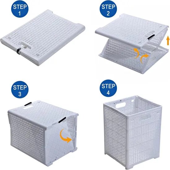 Collapsible Plastic Laundry Baskets,Foldable Laundry Hamper,Pack of 2 {4}