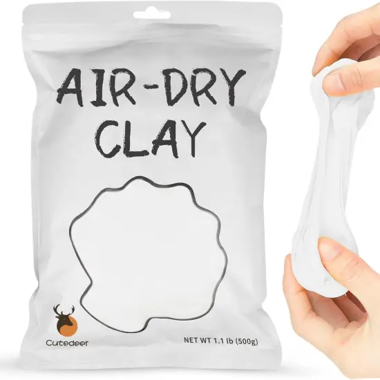 White Air Dry Clay, 1.1lb Foam Modeling Clay, Soft Squishy Molding for Kids Adults, Arts & Crafts Project Slime Supplies(1.1lb - 1 Pack, White) {1}
