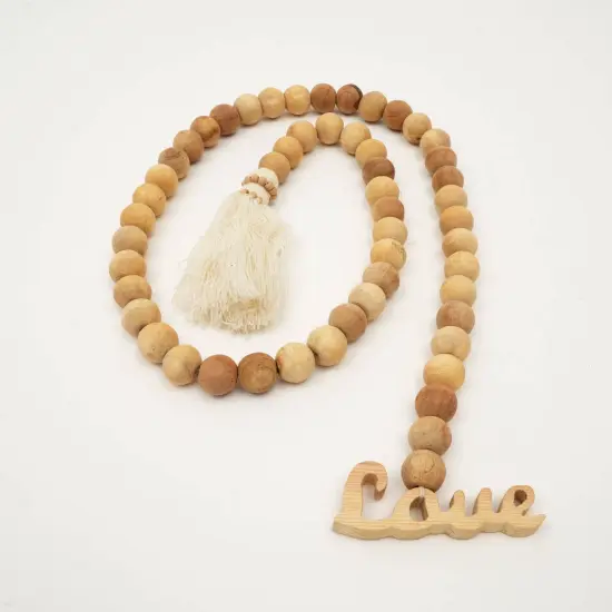 40" Love Beaded Garland - Natural {2}