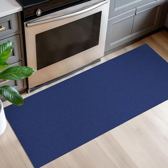 Woven Runner Rug 2x5 Ft Washable Runners for Hallways Cotton Non Slip Rubber Backed Kitchen Runner Braided Indoor Floor Carpet for Entryway, Hallway, Kitchen, Bedroom, Royal Blue/Navy {3}