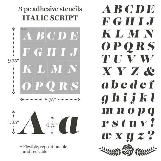 Martha Stewart&trade; Modern Fonts Stencil Kit - 15 pc. - 68507 {3}