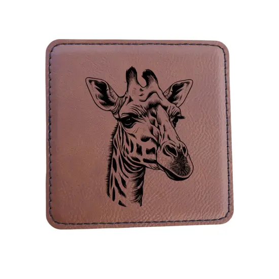 Coaster - Giraffe - SET OF 2 - Leather or Stitched Cork Stitched Cork/Black {5}