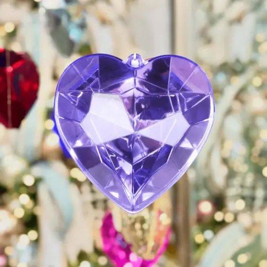 6" Acrylic Heart Jewel Ornament: Amethyst/Lavender {2}