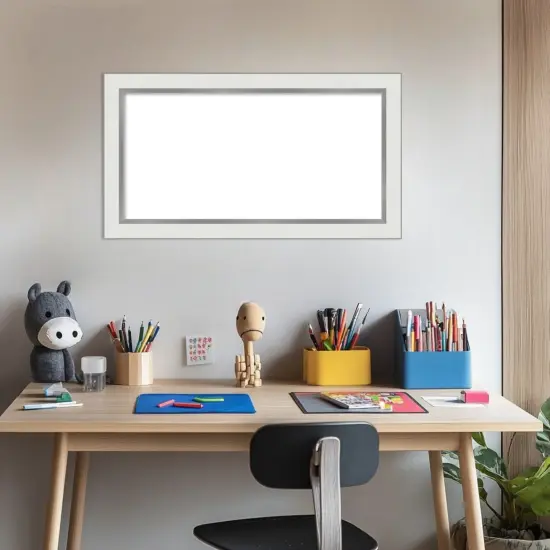 Eva Narrow Framed Dry Erase Magnetic Board White Silver {5}