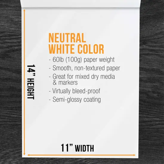 11&rsquo; x 14" Premium Manga Marker Paper Pad (2 Pack, 48 Sheets Total) - 60lb (100gsm) Drawing Sketchbook for Alcohol & Acrylic Paint Markers {3}