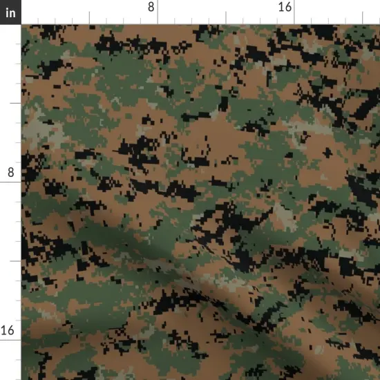 Various Fabrics by the Yard or Fat Quarter Digital Woodland Camo Custom Printed Fabric by Spoonflower {2}