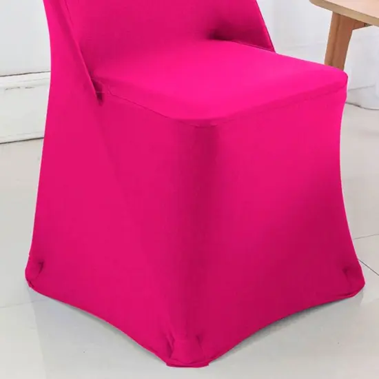 Fuchsia Stretch Folding Chair Cover for Stylish Event Seating {5}