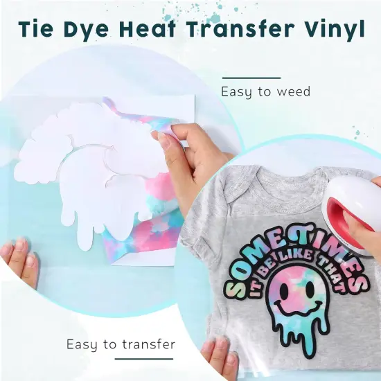 Tie Dye HTV Heat Transfer Vinyl - 16 Sheets 12'' x 10'' {3}