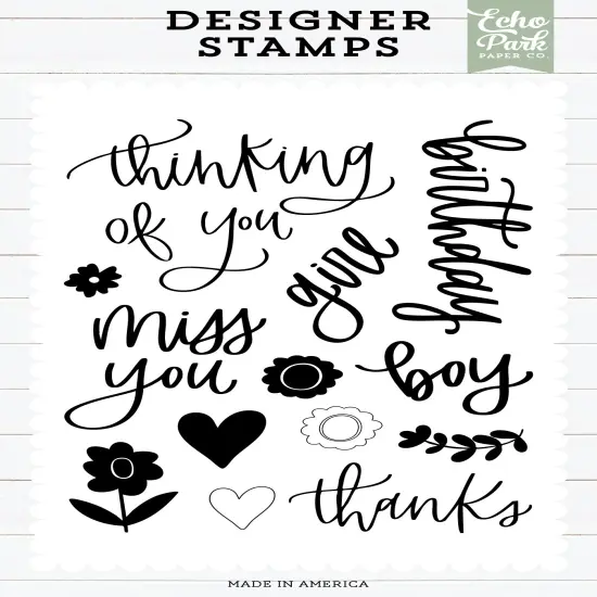 Echo Park Designer Stamp Set-Thinking Of You Sentiments {1}