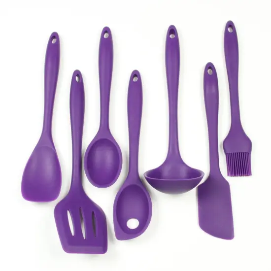 Chef Craft 7 Piece Premium Silicone Kitchen Tool and Utensil Set Purple {1}