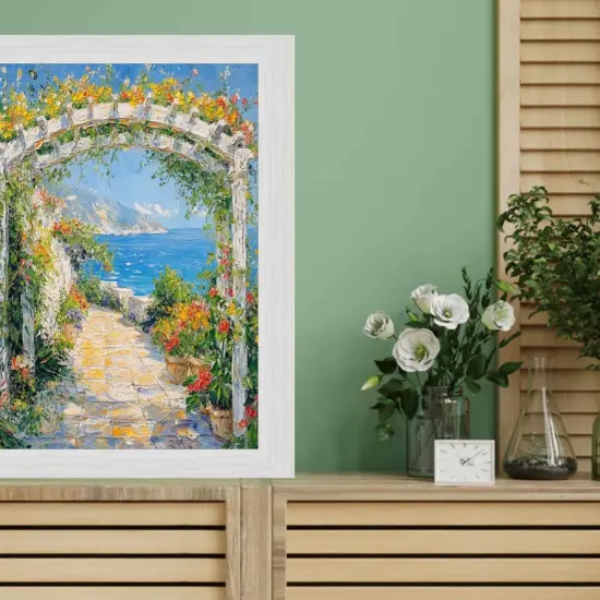 Modern White Wash Wood Grain Picture Frame 10x14 frame {6}