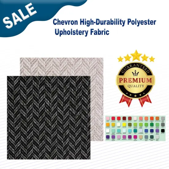 Chevron High-Durability Polyester Upholstery Fabric Metal {2}